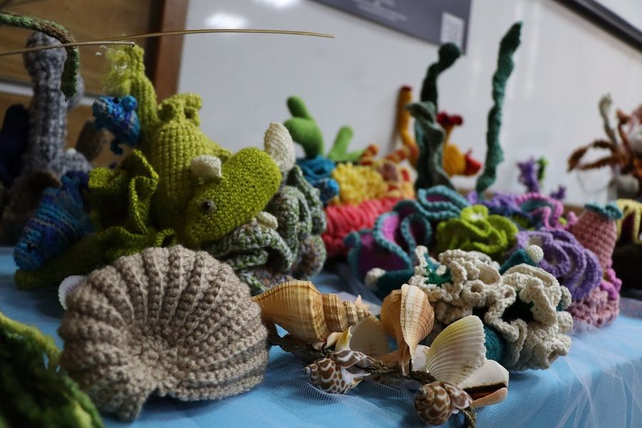 Más de 100 tejedoras del país participan en proyecto UFRO que difunde la geometría hiperbólica y el cuidado de los arrecifes de coral